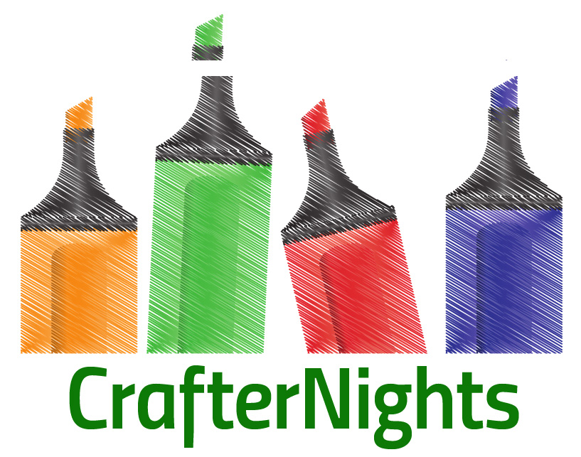 "CrafterNights" graphic showing the tips of four markers