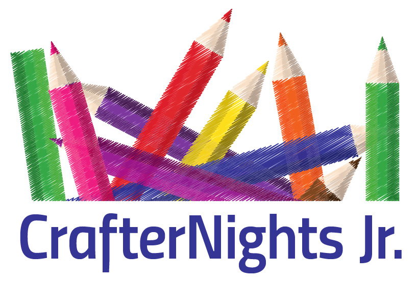 "CrafterNightsJr" graphic showing multiple colored pencils