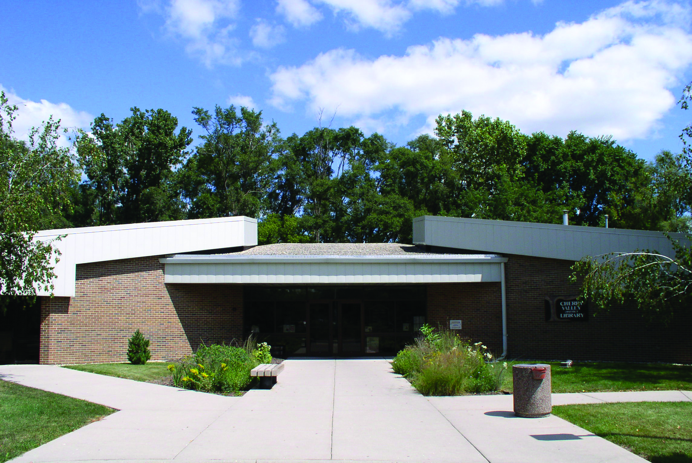 Front view of the Cherry Valley Public Library District building