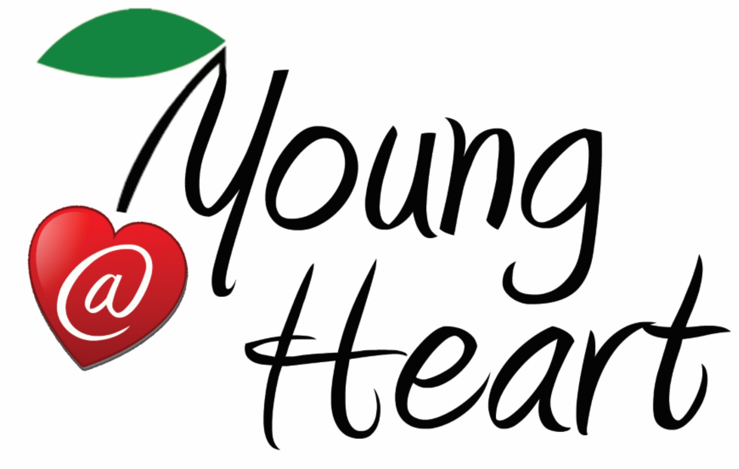 Young at heart graphic with a heart-shaped cherry