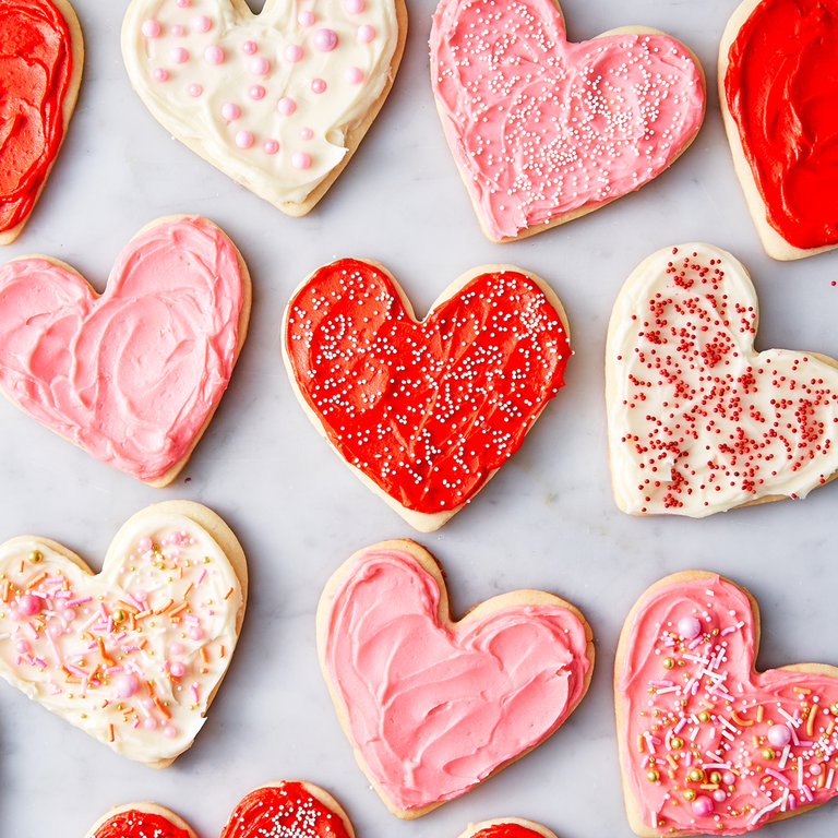 Frosted heart shaped cookies
