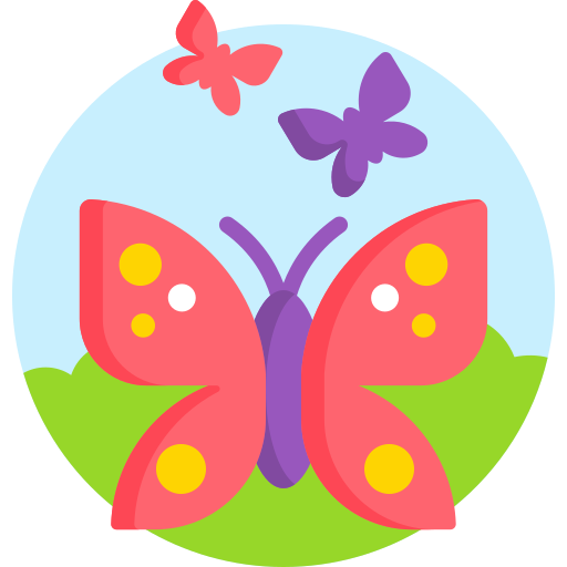 3 colorful illustrated butterflies