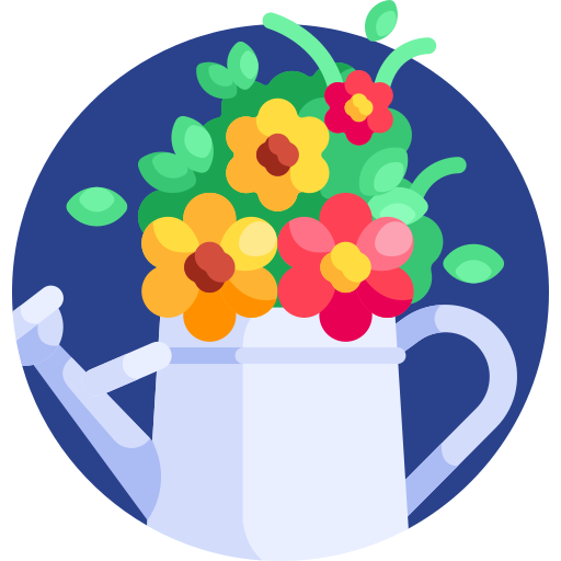 flowers in a watering can