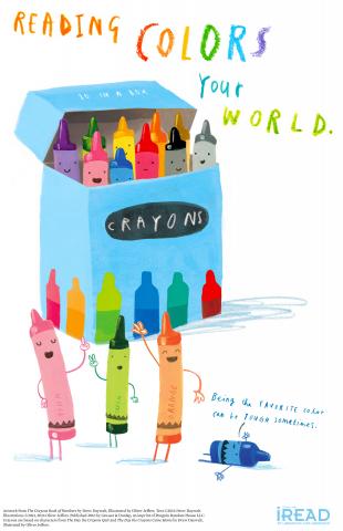 Reading Colors Your World with crayon illustrations by Oliver Jeffers