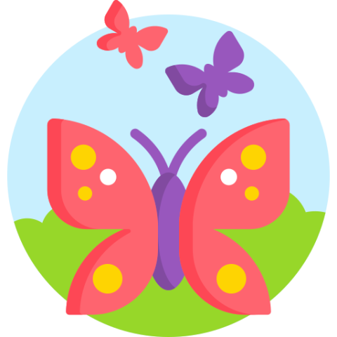 3 colorful illustrated butterflies