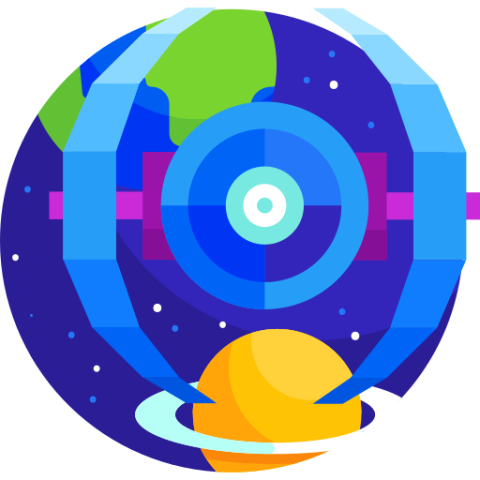 planet and satellite illustration