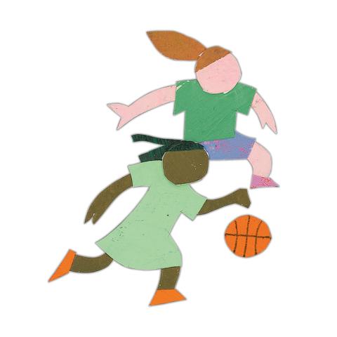 Kids playing basketball