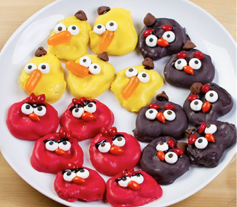 angry bird pretzels