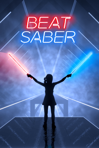 girl playing beat saber