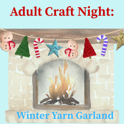 winter themed yarn garland craft
