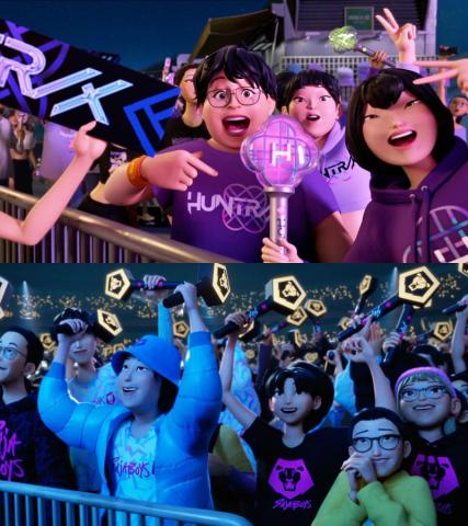 k-pop demon hunters and saja boys light sticks