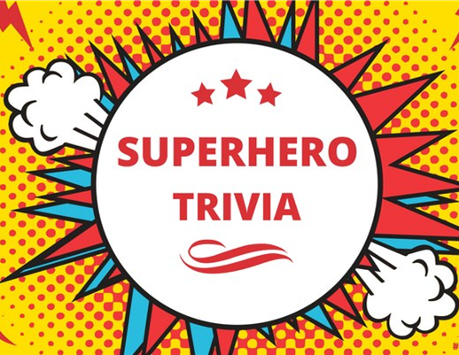 Super hero trivia cartoon bubble