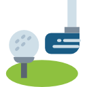 golf tee, ball, & club illustration