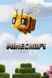 Minecraft movie poster with a bee
